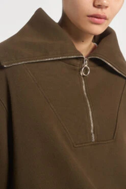 NTRLS Mocha Quarter Zip Sweatshirt -Trendy Wear Outlet Store NTRLSECOM00191copy