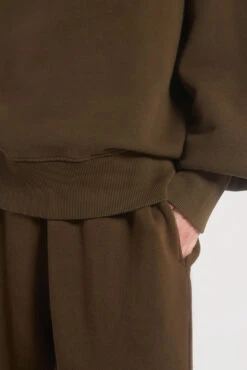 NTRLS Mocha Quarter Zip Sweatshirt -Trendy Wear Outlet Store NTRLSECOM00271copy