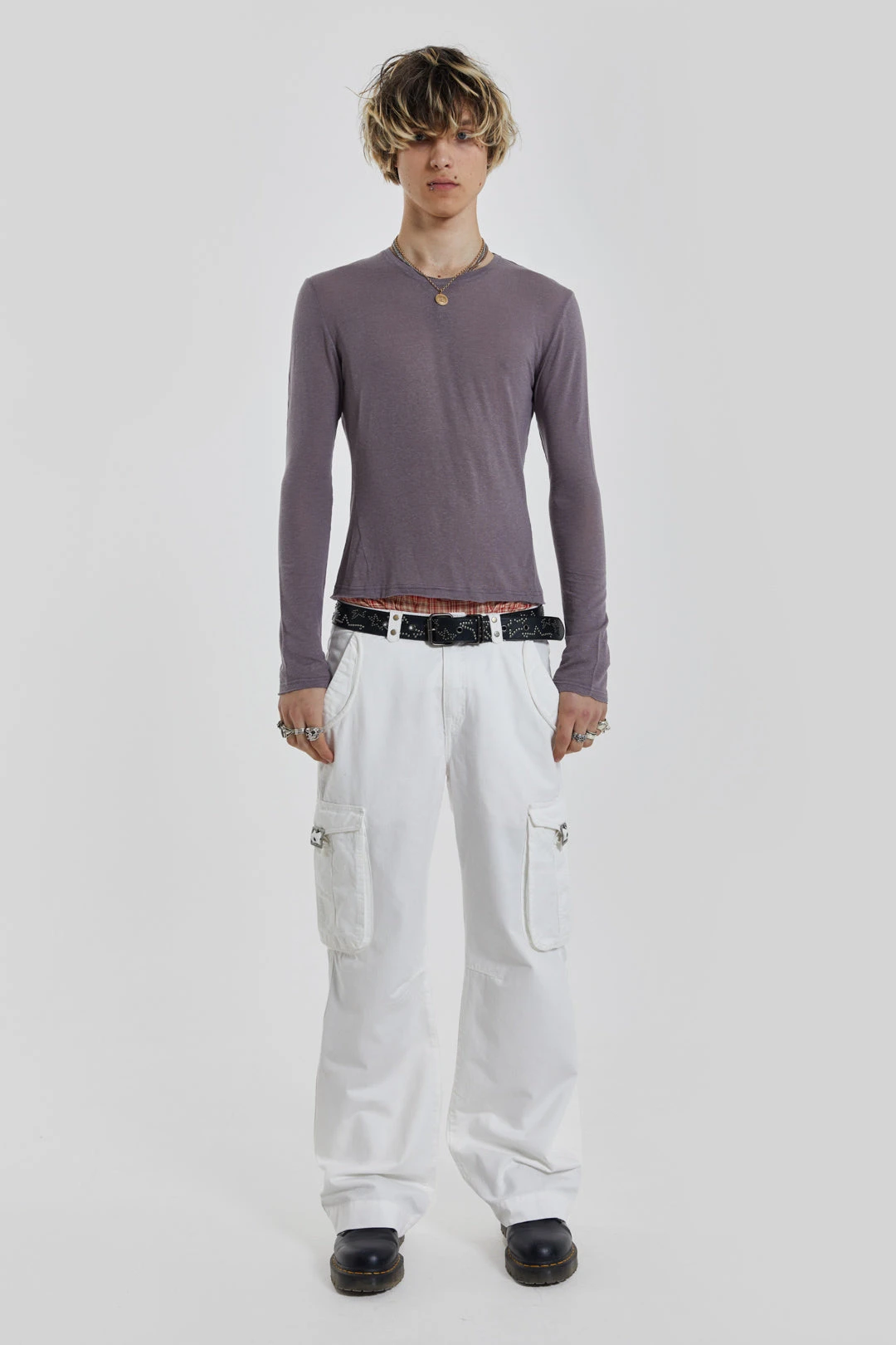 White Straight Leg Cargo Trousers 4 White Straight Leg Cargo Trousers - Image 2