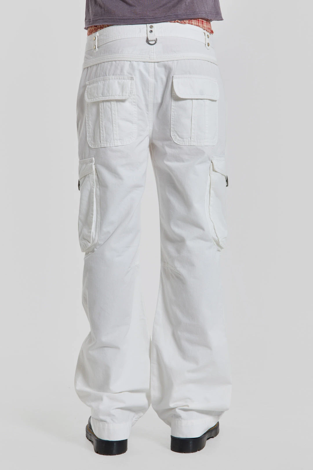 White Straight Leg Cargo Trousers 5 White Straight Leg Cargo Trousers - Image 3