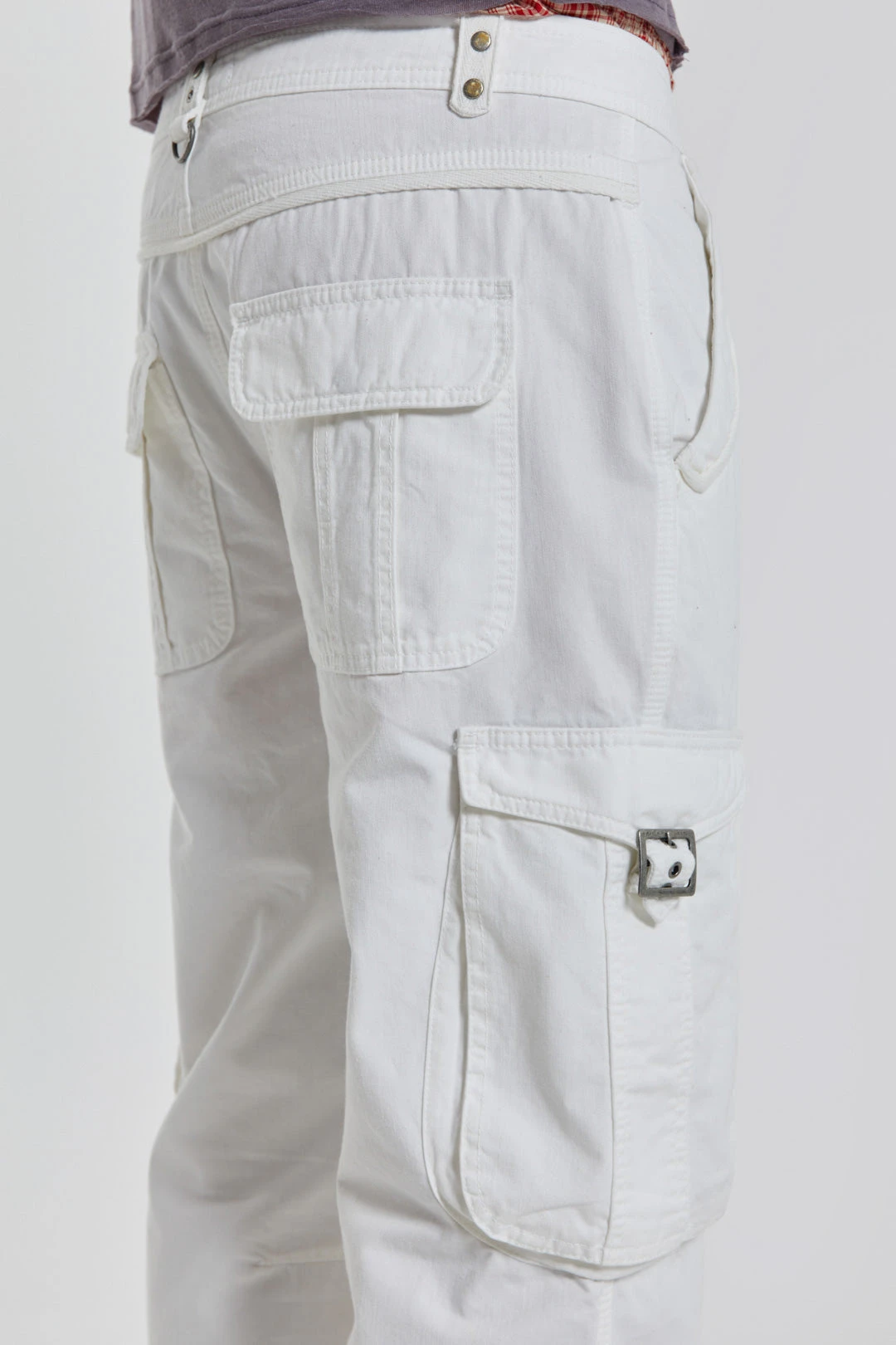 White Straight Leg Cargo Trousers 7 White Straight Leg Cargo Trousers - Image 5