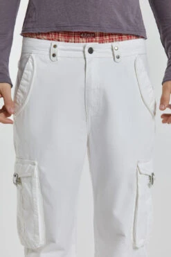 White Straight Leg Cargo Trousers 13 White Straight Leg Cargo Trousers -Trendy Wear Outlet Store RESHOOTSAGAIN01521