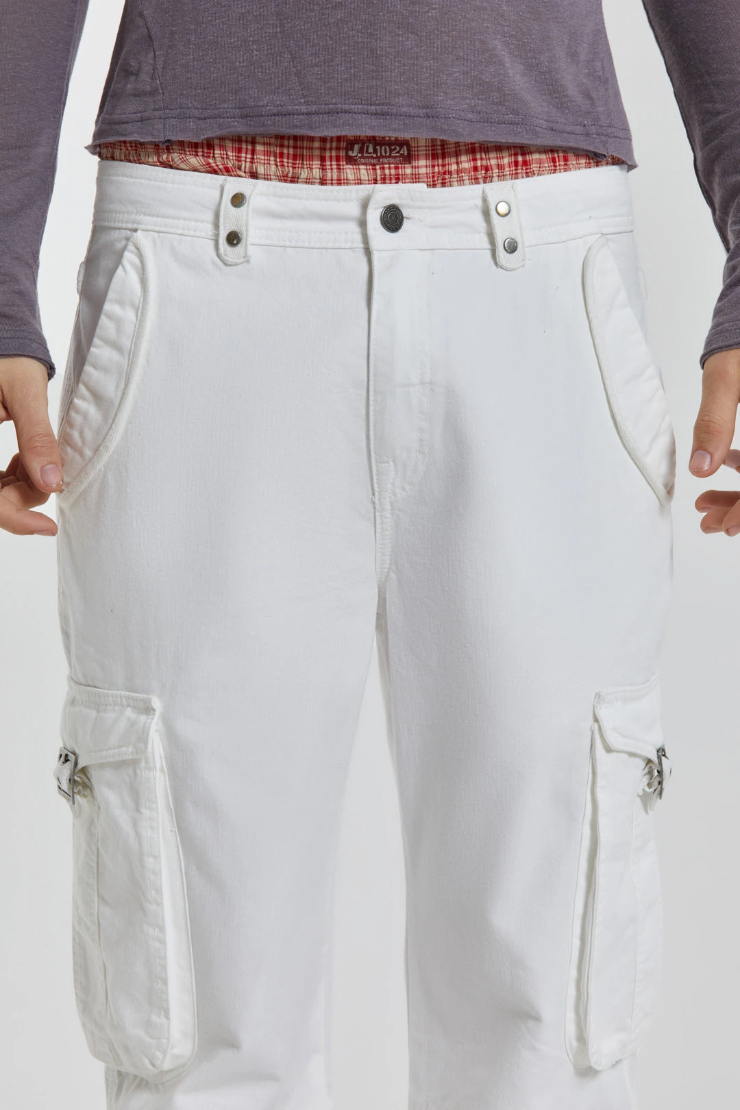 White Straight Leg Cargo Trousers 8 White Straight Leg Cargo Trousers - Image 6