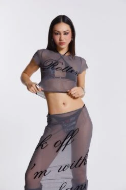 Spoiled Rotten Mesh Maxi Skirt 11 Spoiled Rotten Mesh Maxi Skirt -Trendy Wear Outlet Store WOMENS2174