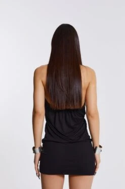 Jaded London Noir Draped Mini Dress -Trendy Wear Outlet Store WOMENS2534