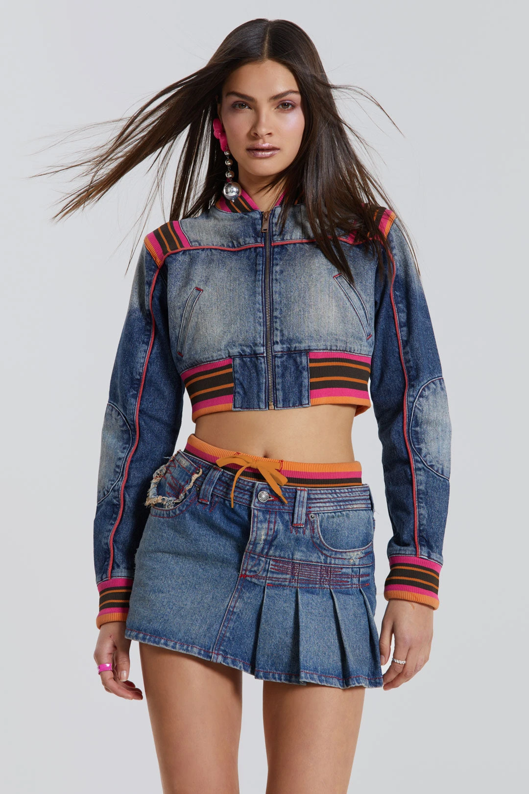 Jaded London Sherbet Cropped Denim Jacket 7 Jaded London Sherbet Cropped Denim Jacket - Image 5