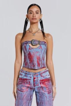 Jaded London Midtown Metallic Corset -Trendy Wear Outlet Store blueprint20007