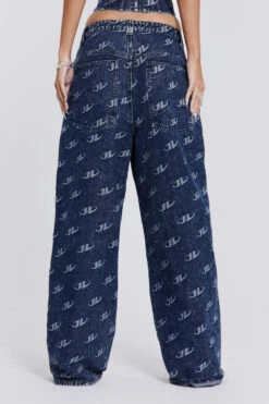 Jaded London Monogram Baggy Jeans 9 Jaded London Monogram Baggy Jeans -Trendy Wear Outlet Store blueprint20131