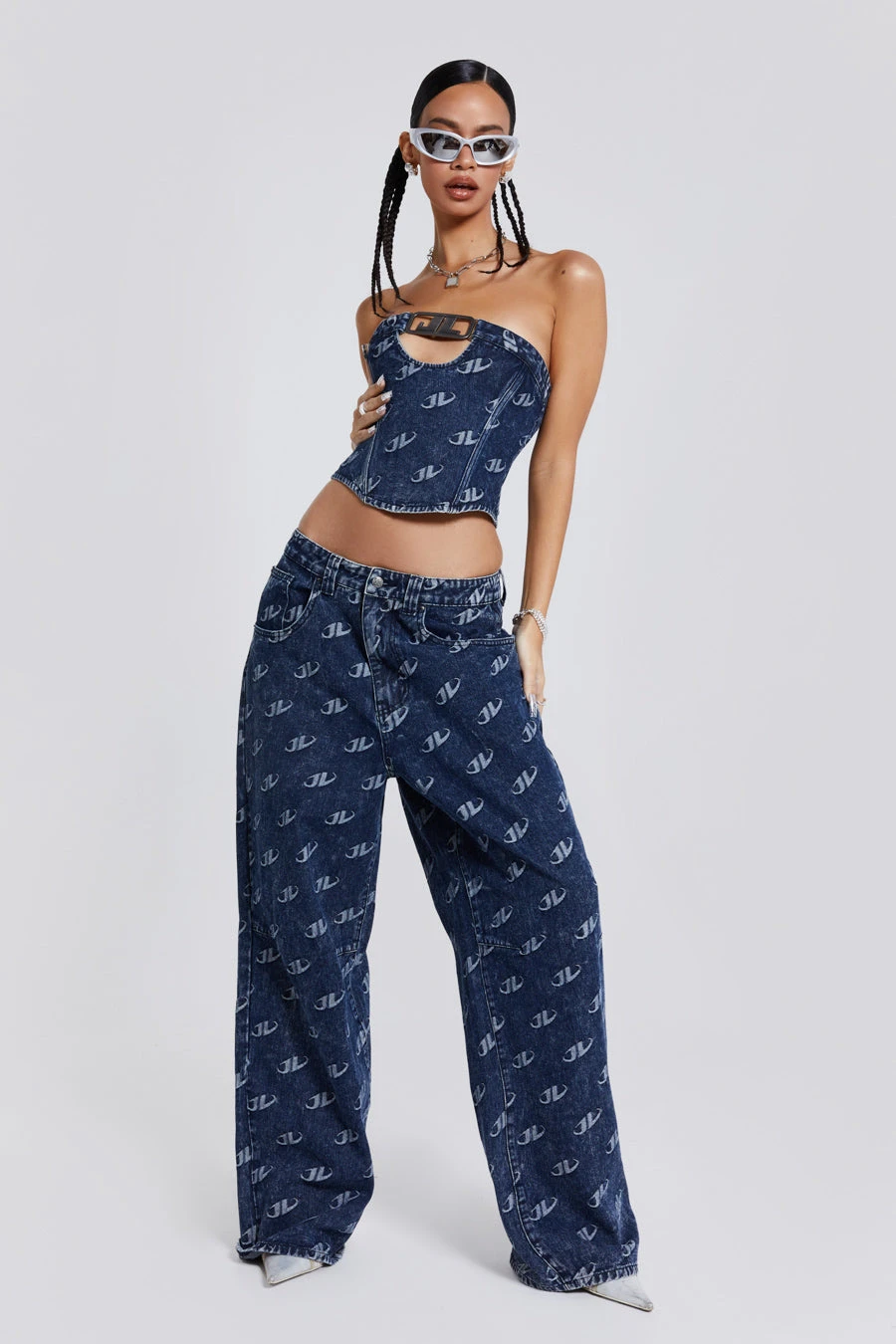 Jaded London Monogram Baggy Jeans 3 Jaded London Monogram Baggy Jeans