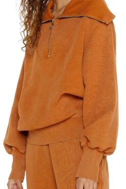 Jaded London NTRLS Rust Orange Quarter Zip Sweatshirt -Trendy Wear Outlet Store quarterzipw r 4 576daea6 9f7d 40a8 9093 bd4448cb3970