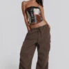 Jaded London Brown Parachute Cargo Pants 1 Jaded London Brown Parachute Cargo Pants -Trendy Wear Outlet Store reshootsww0928