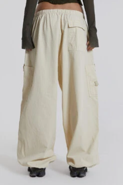 Jaded London Ecru Parachute Cargo Pants -Trendy Wear Outlet Store reshootsww1161