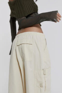 Jaded London Ecru Parachute Cargo Pants -Trendy Wear Outlet Store reshootsww1165