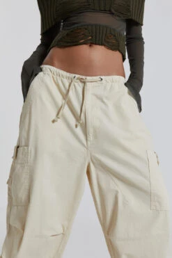 Jaded London Ecru Parachute Cargo Pants -Trendy Wear Outlet Store reshootsww1170