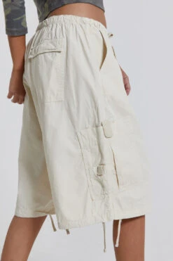 Jaded London Ecru Parachute Cargo Shorts -Trendy Wear Outlet Store reshootsww1334