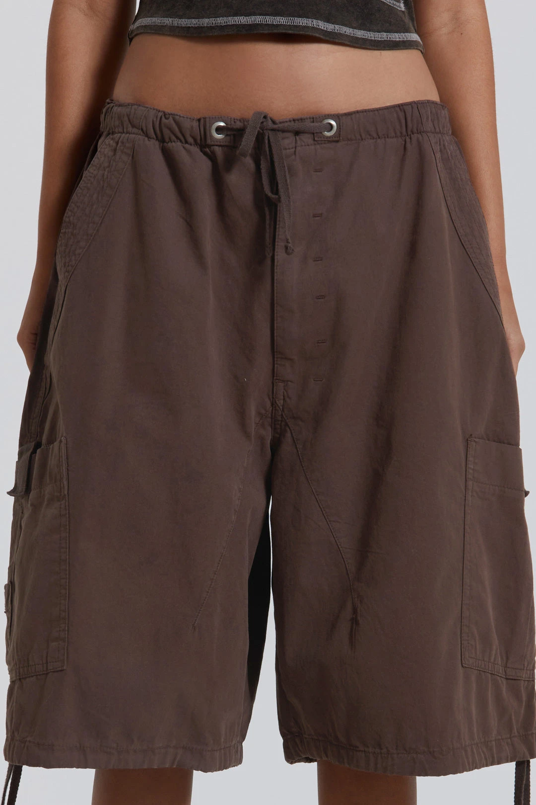 Jaded London Brown Parachute Cargo Shorts 8 Jaded London Brown Parachute Cargo Shorts - Image 6