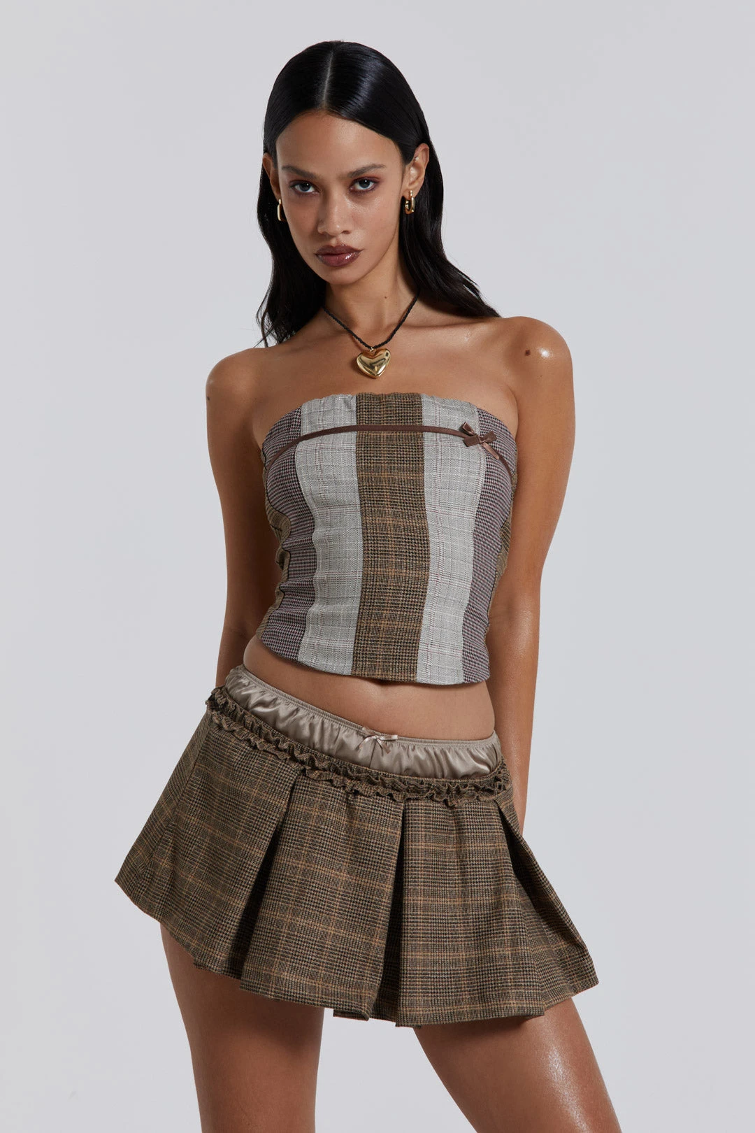 Jaded London Demi Panelled Check Corset Top 3 Jaded London Demi Panelled Check Corset Top