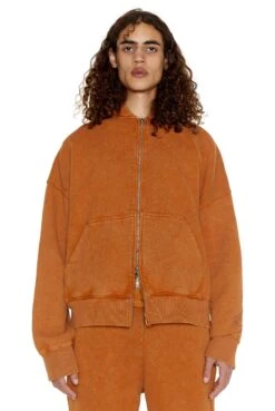 NTRLS Rust Orange Oversized Zip Through Hoodie