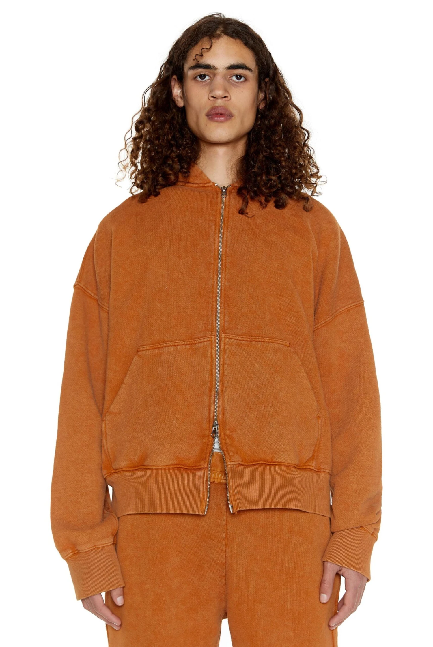 NTRLS Rust Orange Oversized Zip Through Hoodie 3 NTRLS Rust Orange Oversized Zip Through Hoodie