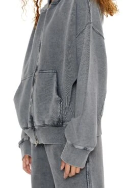 Jaded London NTRLS Chrome Grey Oversized Zip Through Hoodie -Trendy Wear Outlet Store ziphoodiew c 5 42a64354 cd4f 48b8 9019 44d3d40bd7ab